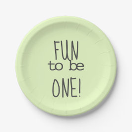パステルグリーンおもしろいトゥーワンファースト誕生日 ペーパープレート