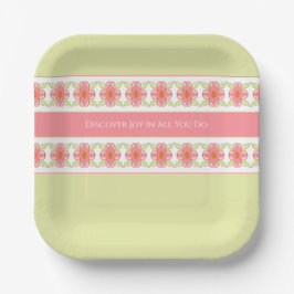 パステルグリーンとピンク ペーパープレート