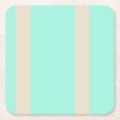 パステルグリーンとブラウン模様 スクエアペーパーコースター (正面)