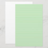 パステルグリーンとホワイトのストライプの文房具紙 便箋 (正面/裏面)