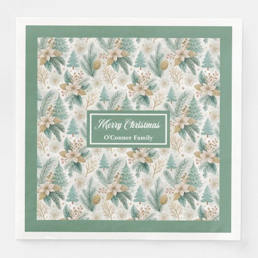 パステルグリーンと金ゴールドナプキンズルクセクリスマス (正面)