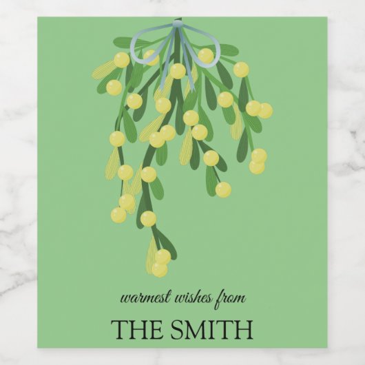 パステルグリーンのもみの木 ワインラベル (シングルラベル)