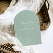 パステルグリーンのシンプルモダンウェディング 招待状