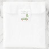 パステルグリーンのベビーカー&バルーンステッカー スクエアシール (バッグ)