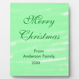 パステルグリーンの水彩画の楽しいクリスマス　モダンなボヘミアン フォトプラーク