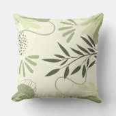 パステルグリーンアブトラクトボタニカル装飾用クッション クッション (正面)