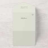 パステルグリーンアリトルかわいこちゃんオレンジベビーシャワー オールインワン招待状 (外側)