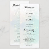 パステルグリーンアンドイエローきらめく結婚式 プログラム (正面/裏面)