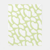 パステルグリーンアンドホワイトカウズプリント フリースブランケット (正面)