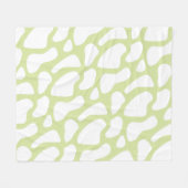 パステルグリーンアンドホワイトカウズプリント フリースブランケット (正面(横))