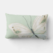 パステルグリーンウィズバタフライ装飾用クッション ランバークッション (裏面)