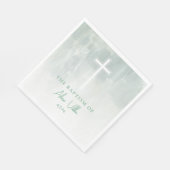 パステルグリーンウォーターカラーバプティスナプキンズ スタンダードランチョンナプキン (角)