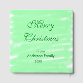 パステルグリーンウォーター色メリークリスマスボモダンー ゲストブック (裏面)