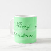 パステルグリーンウォーター色メリークリスマスボモダンー コーヒーマグカップ (正面左)