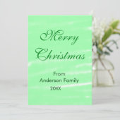 パステルグリーンウォーター色メリークリスマスボモダンー シーズンカード (スタンド正面)