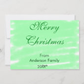 パステルグリーンウォーター色メリークリスマスボモダンー シーズンカード (裏面)