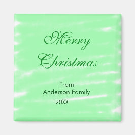 パステルグリーンウォーター色メリークリスマスボモダンー マグネット