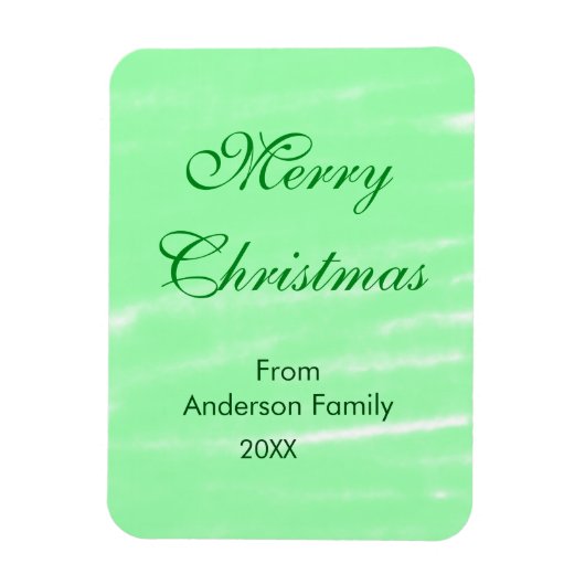 パステルグリーンウォーター色メリークリスマスボモダンー マグネット (縦)