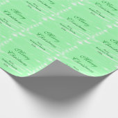 パステルグリーンウォーター色メリークリスマスボモダンー ラッピングペーパー (角)