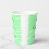 パステルグリーンウォーター色メリークリスマスボモダンー 紙コップ (右)