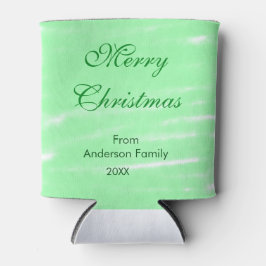 パステルグリーンウォーター色メリークリスマスボモダンー 缶クーラー