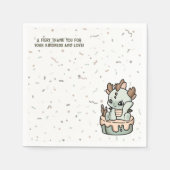 パステルグリーンオレンジキュートケーキベビードラゴン スタンダードカクテルナプキン (正面)