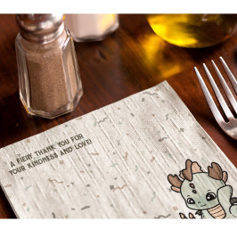 パステルグリーンオレンジキュートケーキベビードラゴン スタンダードカクテルナプキン