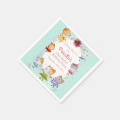 パステルグリーンオールバレリナキャット子供の誕生日パーティー スタンダードカクテルナプキン (角)