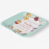 パステルグリーンオールバレリナキャット子供の誕生日パーティー ペーパープレート (傾斜あり)