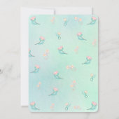 パステルグリーンオールバレリナキャット子供の誕生日パーティー 招待状 (裏面)