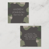 パステルグリーンカモフラージュ軍隊スタイルパターン スクエア名刺 (正面/裏面)