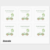 パステルグリーンカー&バルーンステッカー スクエアシール (シート)