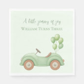 パステルグリーンカー&バルーンペーパーナプキン スタンダードランチョンナプキン (正面)