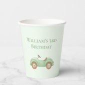 パステルグリーンカー&バルーン紙カップ 紙コップ (正面)