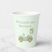 パステルグリーンカー&バルーン紙カップ 紙コップ (正面)