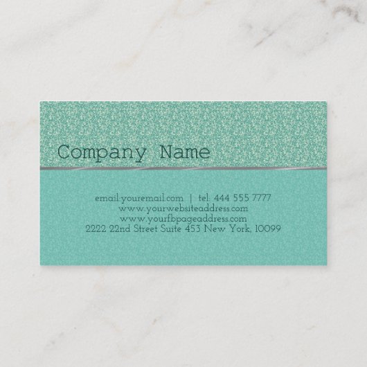 パステルグリーングリッターパターンビジネスカード 名刺 (裏面)