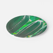 パステルグリーンサボテン植物葉パステル ペーパープレート (アングル)