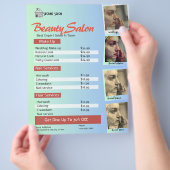 パステルグリーンスカイブルーサロン価格表 チラシ (手)