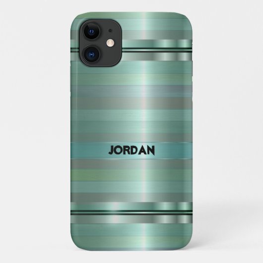 パステルグリーンストライプパターン Case-Mate iPhoneケース (裏面)