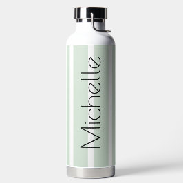 パステルグリーンストライプ（名前） ウォーターボトル