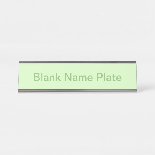 パステルグリーンティーリーフカ無地のラー デスクネームプレート (正面)