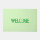 パステルグリーンティーリーフカ無地のラー ドアマット (正面)