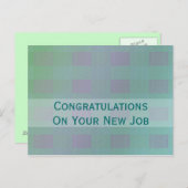 パステルグリーンティール(緑がかった色)おめでとう ポストカード (正面/裏面)