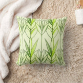 パステルグリーントロピカルリーフ自然デコパターン クッション (ブランケット)