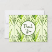 パステルグリーントロピカルリーフ自然デコパターン サンキューカード (正面)