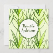 パステルグリーントロピカルリーフ自然デコパターン シーズンカード (裏面)