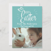 パステルグリーンハッピーイースターカスタム写真 シーズンカード (正面)