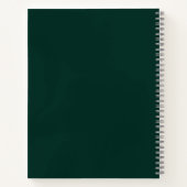 パステルグリーンハートやる気を起こさせる引用文エメラルド ノートブック (裏面)