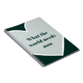 パステルグリーンハートやる気を起こさせる引用文エメラルド ノートブック (右側)