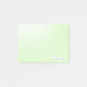 パステルグリーンハーフトーン勾配モダン名前をカスタムする ポストイット (正面)